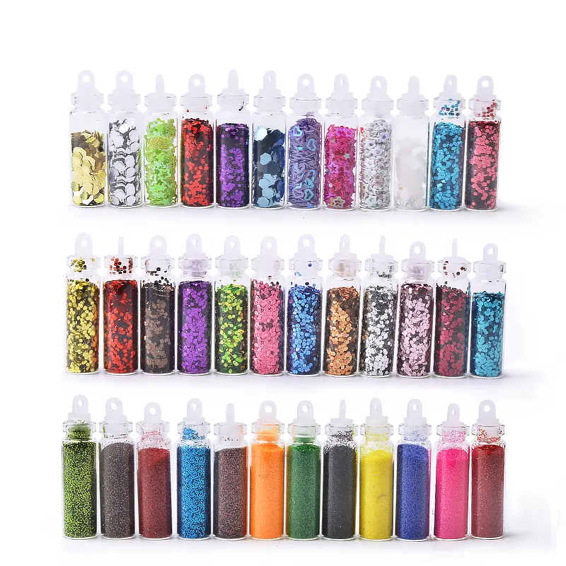 12 Flessen Per Set Shiny Nail Glitter Poeder Ultra-Dunne Nail Sequin 3d Acryl Vlokken Voor Diy Nagels Ontwerp manicure Decoraties