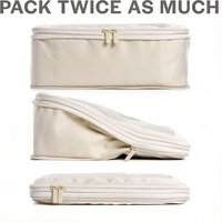 Sacs de compression pour voyage, organisateurs de bagages légers, cubes de rangement à double fermeture éclair pour valises et bagages cabine