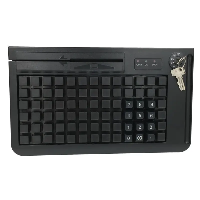 KB78-teclado de terminal pos usb, 78 teclas con lector de tarjetas magnéticas