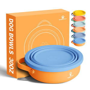 32 oz acariciam a bacia de aço inoxidável do cão com a tampa do silicone e o punho removível da bacia levam com cão do saco fora do recipiente de alimento - Product Image 6