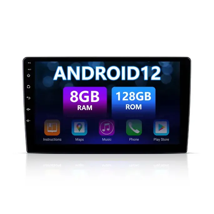 DC12V 9inch 2+32g/4+64g radio screens for car headboard with FM GPS navigation carplay & android auto and fan