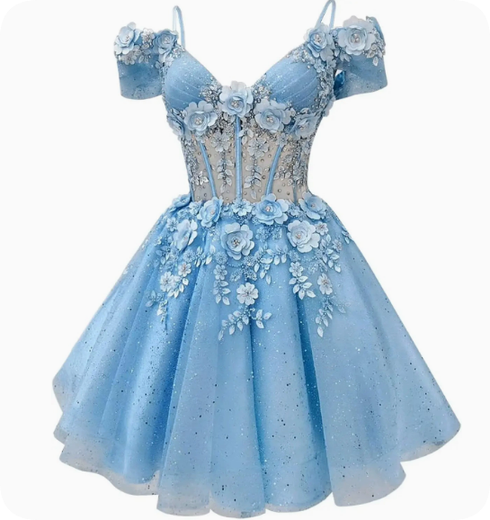 sachin and babi light blue dress Short Winter Formal Dresses main image 0