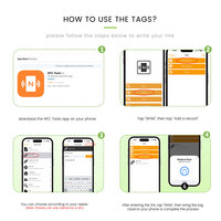 En stock – Autocollant NFC transparent en époxy de 30 mm pour partage sur les réseaux sociaux, NFC 213, pour Instagram et Google Review