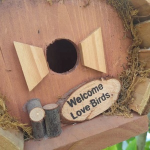 Natures Market กล่องไม้ตกแต่งแบบหยาบ,บ้านนกรูปหัวใจขนาดเล็กกล่องแขวนทำจากไม้สำหรับโรงแรมกล่องจุดสำหรับป้อนอาหาร - Product Image 6