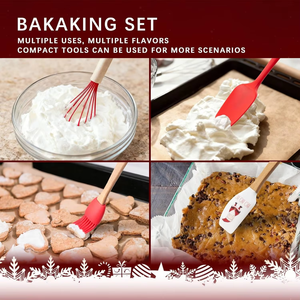 MIXWARES 1PC Ensemble <span class=keywords><strong>de</strong></span> pâtisserie <span class=keywords><strong>de</strong></span> Noël en silicone écologique - Mini <span class=keywords><strong>ustensiles</strong></span> <span class=keywords><strong>de</strong></span> cuisine Fouet Pinceau à pâtisserie (compatible lave-vaisselle) pour les fêtes - Product Image 2