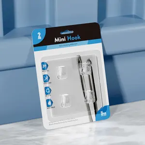Прозрачная настенная вешалка с мини-двойным самоклеящимся крючком без пробойника пластиковый крючок для хранения в ванной комнате