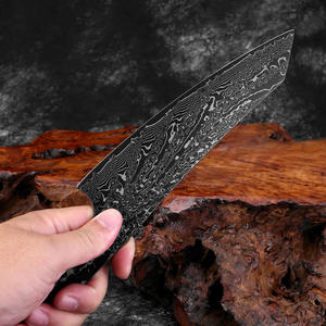Couteau Kiritsuke en acier Damas Black Blade pour Dropshipping Shopify, lame vierge Full Tang pour projet de forgeage DIY de lames de cuisine affûtées - Product Image 3