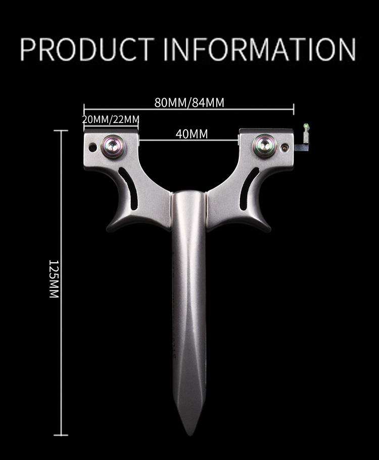 CNC finger tiger flat skin catapult fast pressing stainless steel outdoor catapult competitive outdoor slingshot