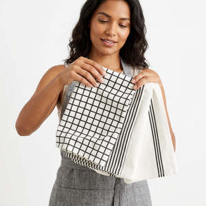 Meilleures ventes : Essuie-vaisselle de cuisine 100 % coton tissé, haute qualité, broderie géométrique, jetables, séchage rapide AKSHARA FABRIQUE - Product Image 1