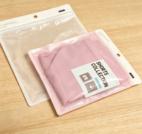 Sac en plastique transparent pour vêtements avec impression personnalisée, finition brillante, fermeture à trois côtés avec fermeture éclair