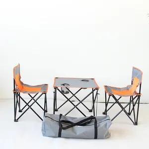 Custom Logo Foldable Outdoor Chair Aluminum Material Double Camping Table Chairs Set