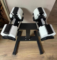 Haltères de gymnastique poids libre 80lbs réglables 2KG par incréments 36kg 38kg 40kg ensemble d'haltères avec support