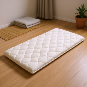 ที่นอนทาทามิแบบพับได้ขนาดทวินไซส์ของญี่ปุ่น 80 x 39 x 2.5 นิ้ว สีขาว แผ่นรองพื้นโฟมสำหรับห้องนอน โยคะ นอนหลับ พร้อมถุงเก็บ - Product Image 2