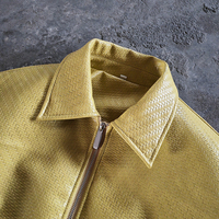 Blousons en cuir pour homme, style baseball bomber, amples, avec bas élastique, personnalisables par broderie