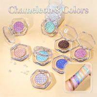 Hochpigmentierter Lidschatten Großhandel Duo-Chrome Gepresste Lidschatten-Palette mit Glitzer Chamäleon-Effekt, Schimmer & Funkeln