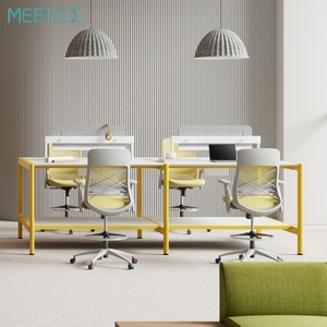 Modern 6-Seater Modular Office Workstation <b>Desk</b> 4-Person Staff Cubicle with Meeting Room for Office Furniture - Product Image 2