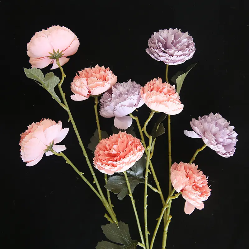 Macaron INS style 3-head lumian simulazione fiore produttore decorazione della casa bouquet da sposa a mano
