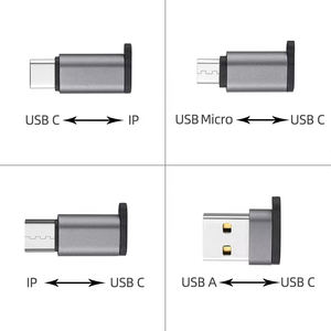 Adattatore USB Portatile Pronto per la Spedizione, Convertitore da USB A a Micro USB e Tipo-C con Portachiavi e Cordino - Product Image 2