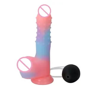 Gode fonctionnel en silicone avec pulvérisation d'eau avec simulation d'éjaculation de la jouissance sexuelle finale Climax produits de sexe féminin pour adultes