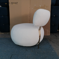 Blanc Sherpa nordique moderne Accent Sherpa chaises longues salon meubles relaxant lecture Boucle tissu chaise de loisirs