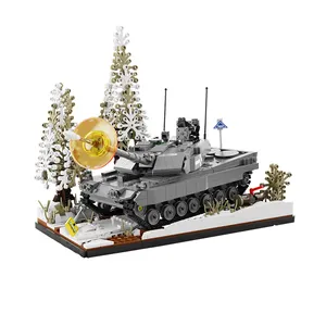 Qizhile tanque de montagem de 101100 leopardo 2a7, tanque de gelo e cavalo de neve, modelo militar, blocos de construção de plástico para brinquedos de construção