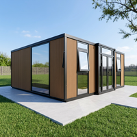 Casa Contenedor de Vidrio de Doble Ala Expandible, Villa Prefabricada con Dormitorios a Precio de Fábrica, se Despliega en 3 Veces su Tamaño en 10 Minutos