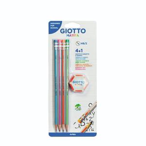 GIOTTO - JUEGO DE 4 LÁPICES CON GOMA DE BORRAR - Product Image 1