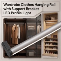 Éclairage LED pour armoire et placard, accessoires de placard, profilé en aluminium, tringle suspendue, éclairage de penderie, robuste 60KG YB4001-25-1