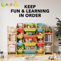 Organizzatore per Giocattoli a 6 Ripiani con 12 Contenitori Multicolore e Design a Libreria, Scaffale Unisex per Bambini per Sala Giochi e Uso Domestico