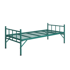 Adults and Children Customized Green Steel Metal <b>Single</b> Full Size <b>Bed</b> Frame Spring Minimalist Stable Bedroom Furniture for Hotel - Product Image 2