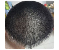 Tupé Masculino de Estilo Corto con Base de Piel de 0.06mm Inyectado a Mano # Parche de Cabello Natural Negro 1B, Prótesis Capilar para Hombre Asiático
