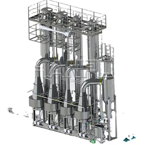 เครื่องระเหย MVR สำหรับการกลั่นน้ำมันหอมระเหยที่มีประสิทธิภาพปั๊มความร้อนสาม/สี่ผล