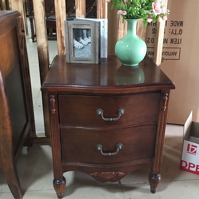 Shabby Chic Marron Tiroir Armoire De Rangement De Chevet Table D'appoint pour Pied de Meuble