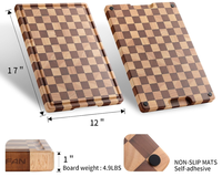 Grande planche à découper en bois massif à grain croisé avec poignée intégrée pour la cuisine, idéale pour la viande et les fruits