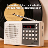 Lecteur MP3 portable Gurbani avec batterie 1200 mAh, chargement USB-C, haut-parleur Coran/Bible, radio FM, écran LED, fonction lampe torche, nouveau