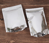Staande glanzende aluminiumfolie zakjes, hersluitbaar, voor snacks, koffiebonen, specerijen, ontbijtgranen, suiker, koekjes, gedroogd fruit, cadeauverpakkingen