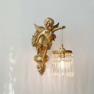 Lámpara de Araña de Latón Estilo Vintage Francés, Lámpara de Noche, Lámpara de Ventana Flotante, Lámpara Colgante de Cristal y Latón de Lujo - Product Image 5