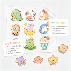 สติกเกอร์การ์ตูนน่ารัก PVC รูปทรงแปลกตา กันน้ำ พิมพ์ดิจิทัล สำหรับแล็ปท็อป เคสมือถือ สมุดบันทึก ของขวัญ งานฝีมือ - Product Image 2