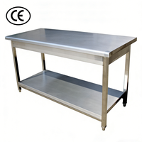 Plan de travail double couche en acier inoxydable pour usine alimentaire, durable et robuste, prix usine