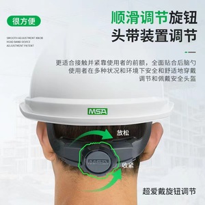 Casco de Seguridad MSA Massey, Material ABS, Transpirable, Anti-Impactos, Protección para Trabajo en Obras de Construcción - Product Image 3