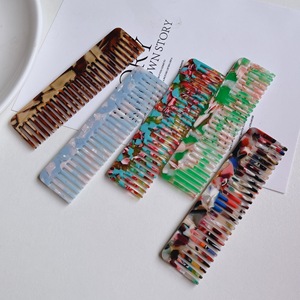 Biểu Tượng Tùy Chỉnh Chống Tĩnh Điện Nhỏ Axit Axetic Tóc Lược Xách Tay Leopard Marble Cushion Răng Rộng Lược Acetate Tóc Lược - Product Image 2