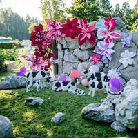 Statue de vache réaliste en fibre de verre, grande taille, personnalisée, respectueuse de l'environnement, sculpture animale pour la décoration de parcs, jardins et fermes
