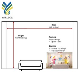 YKMK 0001 Décoration de chambre d'enfant, <span class=keywords><strong>papier</strong></span> <span class=keywords><strong>peint</strong></span> de personnage de dessin animé, <span class=keywords><strong>papier</strong></span> <span class=keywords><strong>peint</strong></span> de princesse <span class=keywords><strong>pastel</strong></span>, moderne, produit 100% personnalisé, 5 ans - Product Image 3