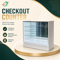 Vitrine de présentation KEWAY de 48 pouces, blanche, à vision complète, comptoir de réception