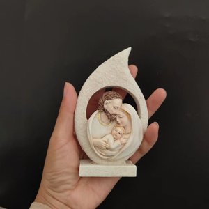 Figurine Rétro Sainte Famille Texture Grès Grande Résine Artisanat Noël Nativité Décoration <span class=keywords><strong>Vacances</strong></span> - Product Image 2