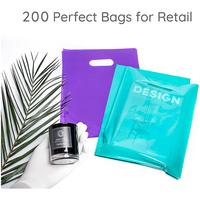 Sac en plastique réutilisable biodégradable écologique à poignée découpée à l'emporte-pièce OXO-BIODEGRADABLE pour la vente au détail ou la boutique de cadeaux