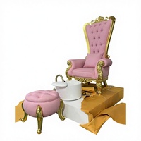 Fauteuil de pédicure spa de luxe rose, fauteuil trône de luxe pour pédicure