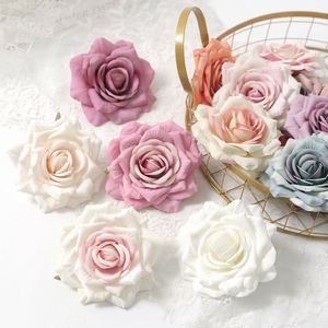 LO-53 Fleurs artificielles décoratives en gros, bourgeons <span class=keywords><strong>de</strong></span> roses à bords frisés, têtes <span class=keywords><strong>de</strong></span> roses en soie <span class=keywords><strong>de</strong></span> 10 cm pour événements, bouquets <span class=keywords><strong>de</strong></span> mariée et projets <span class=keywords><strong>de</strong></span> bricolage - Product Image 2