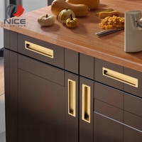 Profil de poignée en aluminium CNC 6063 T5, longueur personnalisée, anodisé or rose, pour cuisines et décorations design, durable, certifié ISO