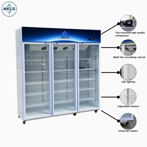 Mode grand <span class=keywords><strong>Vertical</strong></span> trois portes boissons Air réfrigérateur double vitrage réfrigérateur congélateur pour Bar affichage refroidisseur d'air - Product Image 4